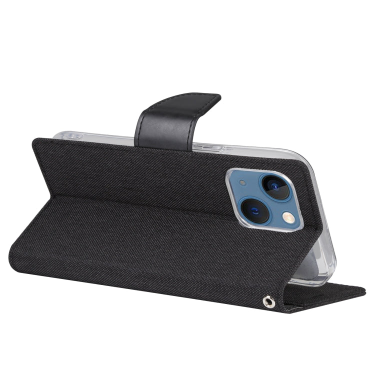 For iPhone 14 Plus GOOSPERY CANVAS DIARY Canvas Texture Flip Leather Phone Case