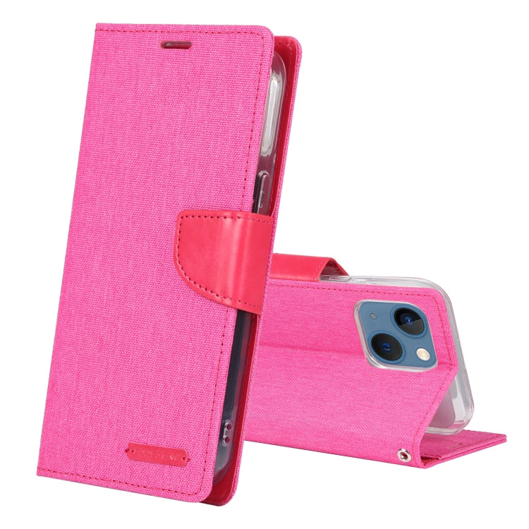 For iPhone 14 Plus GOOSPERY CANVAS DIARY Canvas Texture Flip Leather Phone Case