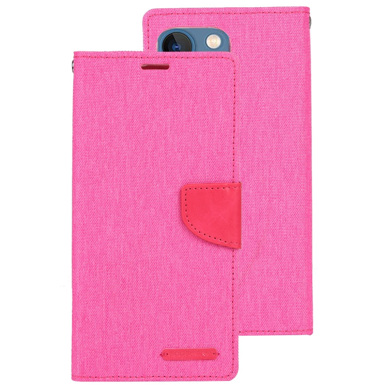 For iPhone 14 Plus GOOSPERY CANVAS DIARY Canvas Texture Flip Leather Phone Case