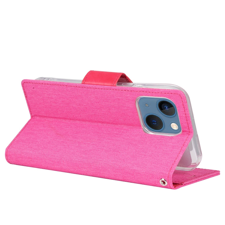 For iPhone 14 Plus GOOSPERY CANVAS DIARY Canvas Texture Flip Leather Phone Case