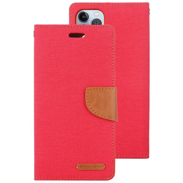 For iPhone 14 Pro GOOSPERY CANVAS DIARY Canvas Texture Flip Leather Phone Case