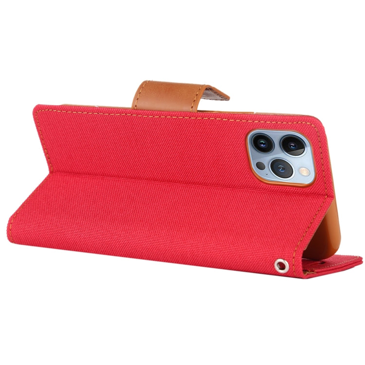For iPhone 14 Pro GOOSPERY CANVAS DIARY Canvas Texture Flip Leather Phone Case