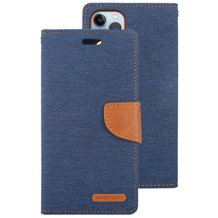 For iPhone 14 Pro GOOSPERY CANVAS DIARY Canvas Texture Flip Leather Phone Case