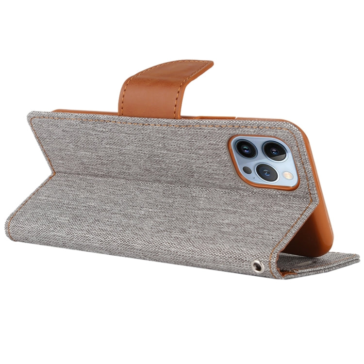 For iPhone 14 Pro GOOSPERY CANVAS DIARY Canvas Texture Flip Leather Phone Case