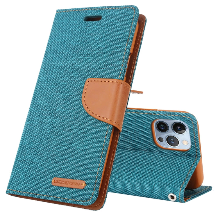 For iPhone 14 Pro GOOSPERY CANVAS DIARY Canvas Texture Flip Leather Phone Case