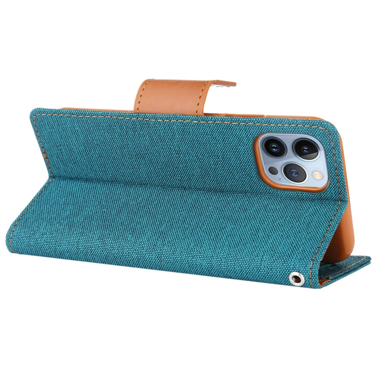 For iPhone 14 Pro GOOSPERY CANVAS DIARY Canvas Texture Flip Leather Phone Case