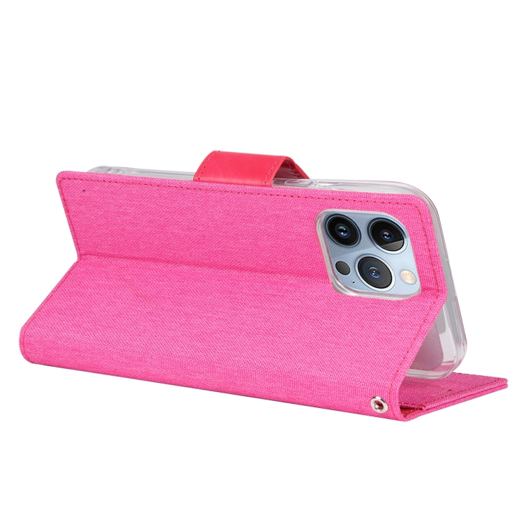 For iPhone 14 Pro GOOSPERY CANVAS DIARY Canvas Texture Flip Leather Phone Case