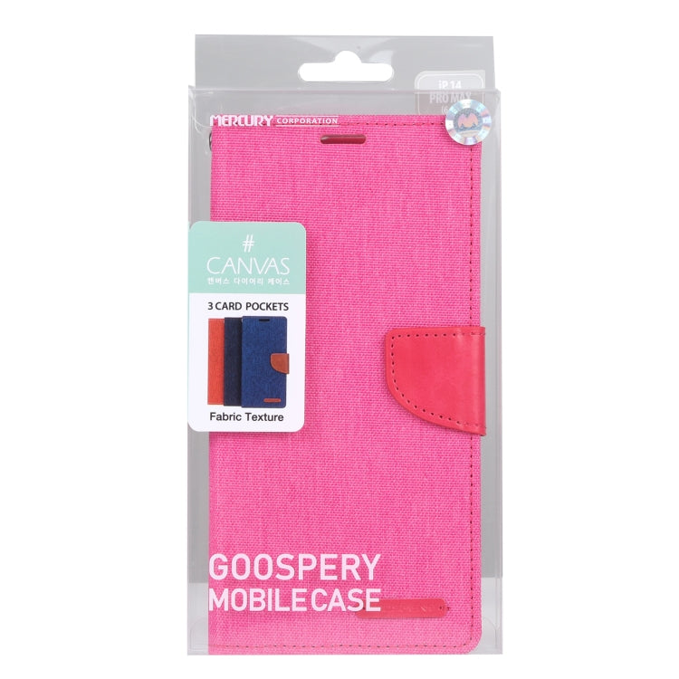 For iPhone 14 Pro GOOSPERY CANVAS DIARY Canvas Texture Flip Leather Phone Case