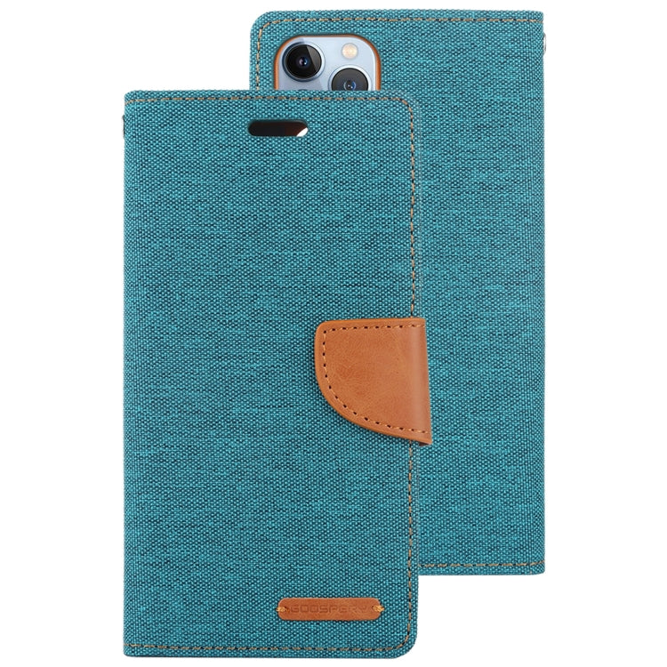For iPhone 14 Pro Max GOOSPERY CANVAS DIARY Canvas Texture Flip Leather Phone Case