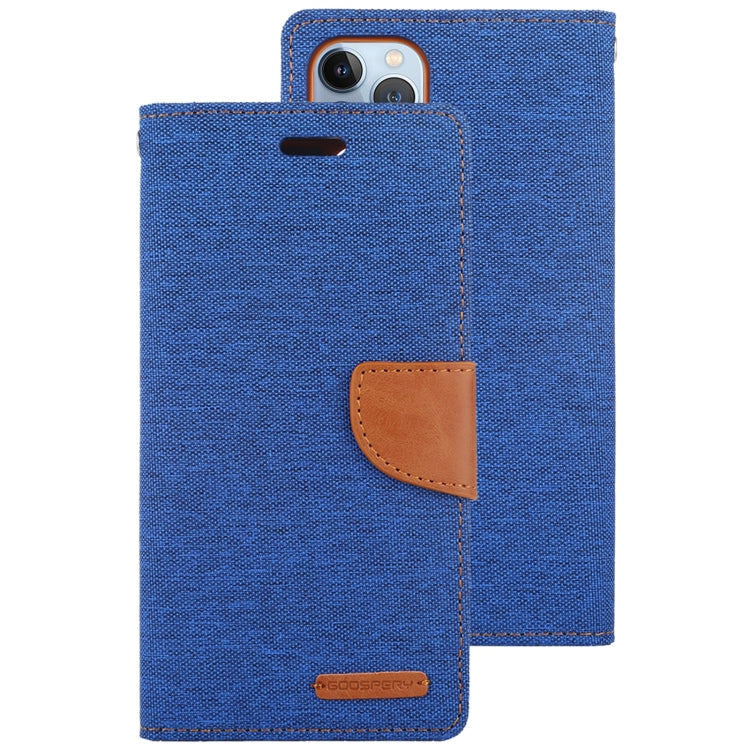 For iPhone 14 Pro Max GOOSPERY CANVAS DIARY Canvas Texture Flip Leather Phone Case