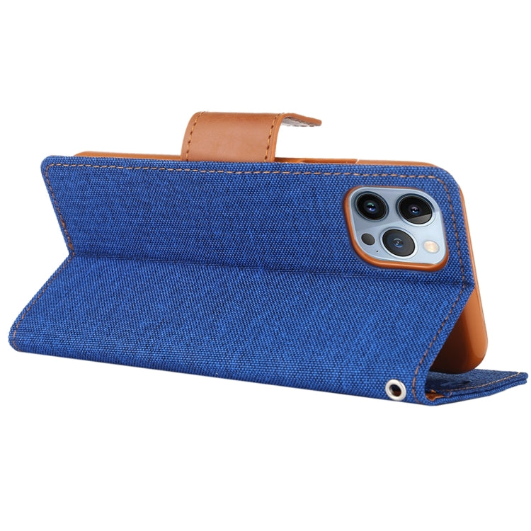 For iPhone 14 Pro Max GOOSPERY CANVAS DIARY Canvas Texture Flip Leather Phone Case