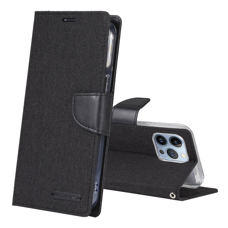 For iPhone 14 Pro Max GOOSPERY CANVAS DIARY Canvas Texture Flip Leather Phone Case