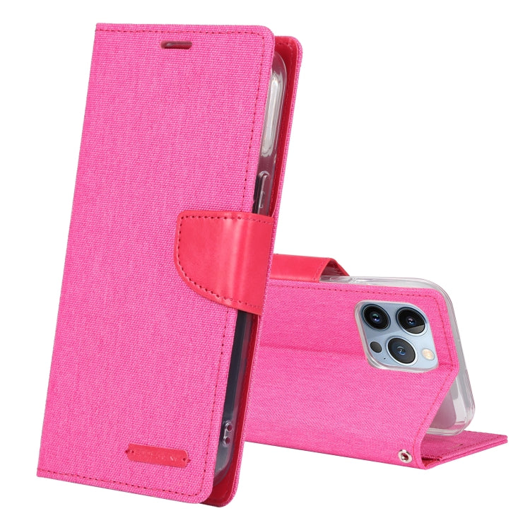 For iPhone 14 Pro Max GOOSPERY CANVAS DIARY Canvas Texture Flip Leather Phone Case