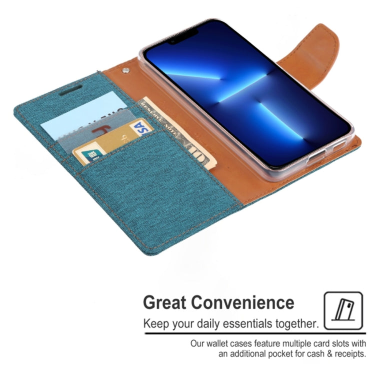For iPhone 14 Pro Max GOOSPERY CANVAS DIARY Canvas Texture Flip Leather Phone Case