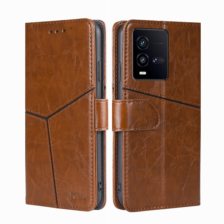 For vivo iQOO 10 Geometric Stitching Leather Phone Case