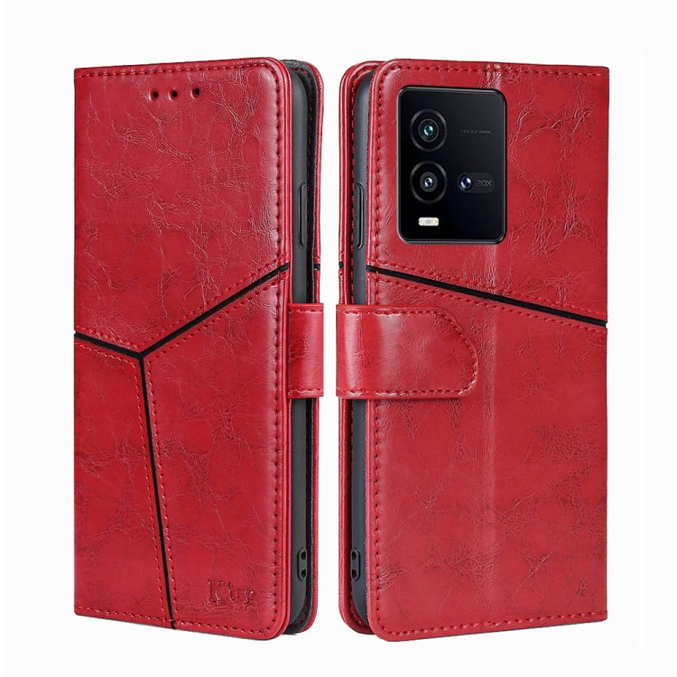 For vivo iQOO 10 Geometric Stitching Leather Phone Case