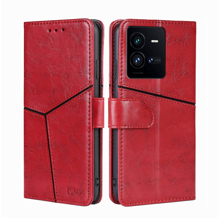 For vivo iQOO 10 Pro 5G Geometric Stitching Leather Phone Case