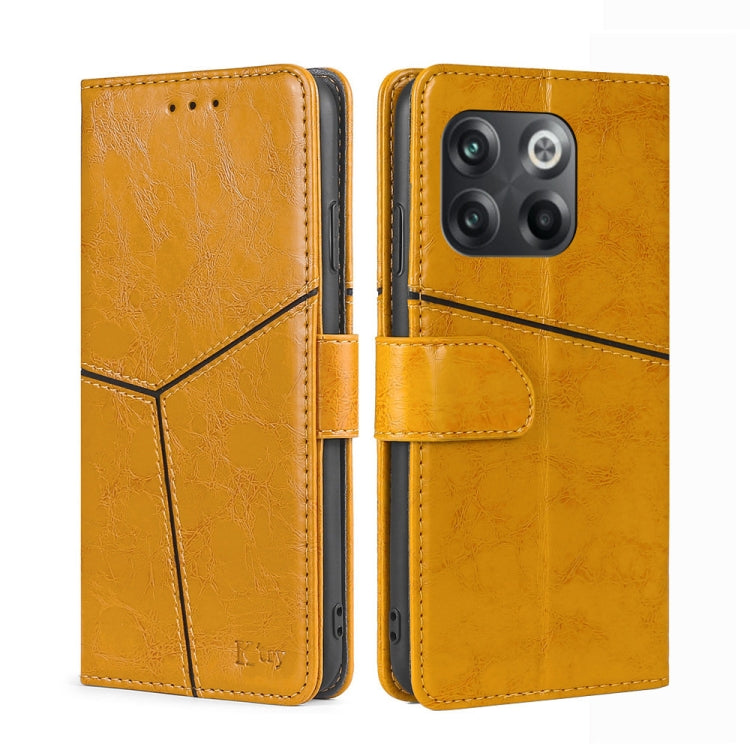 For OnePlus 10T Geometric Stitching Leather Phone Case