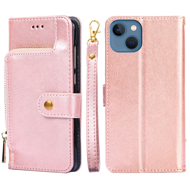 For iPhone 14 Zipper Bag Leather Phone Case