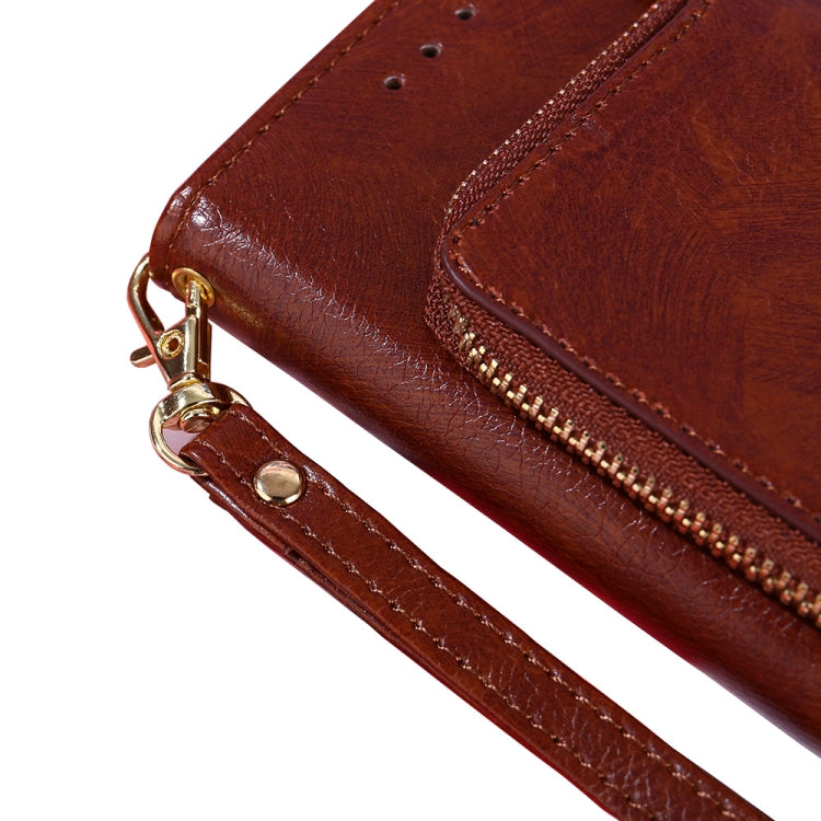 For iPhone 14 Zipper Bag Leather Phone Case