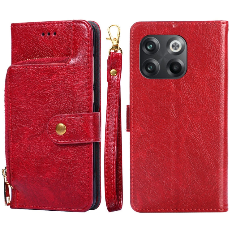 For OnePlus 10T Zipper Bag Leather Phone Case