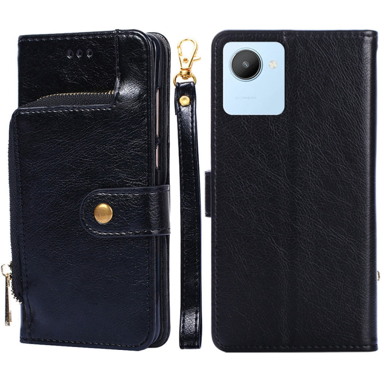 For Realme C30 4G/Narzo 50i Prime Zipper Bag Leather Phone Case