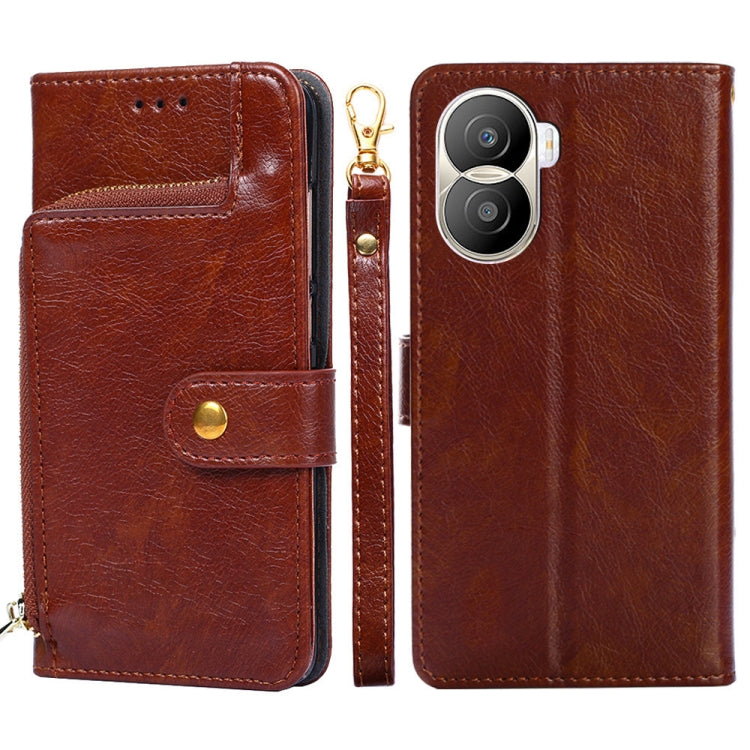For Honor X40i Zipper Bag Leather Phone Case