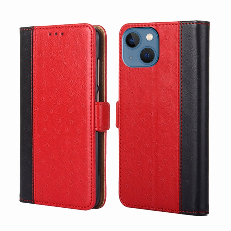 For iPhone 14 Ostrich Texture Flip Leather Phone Case