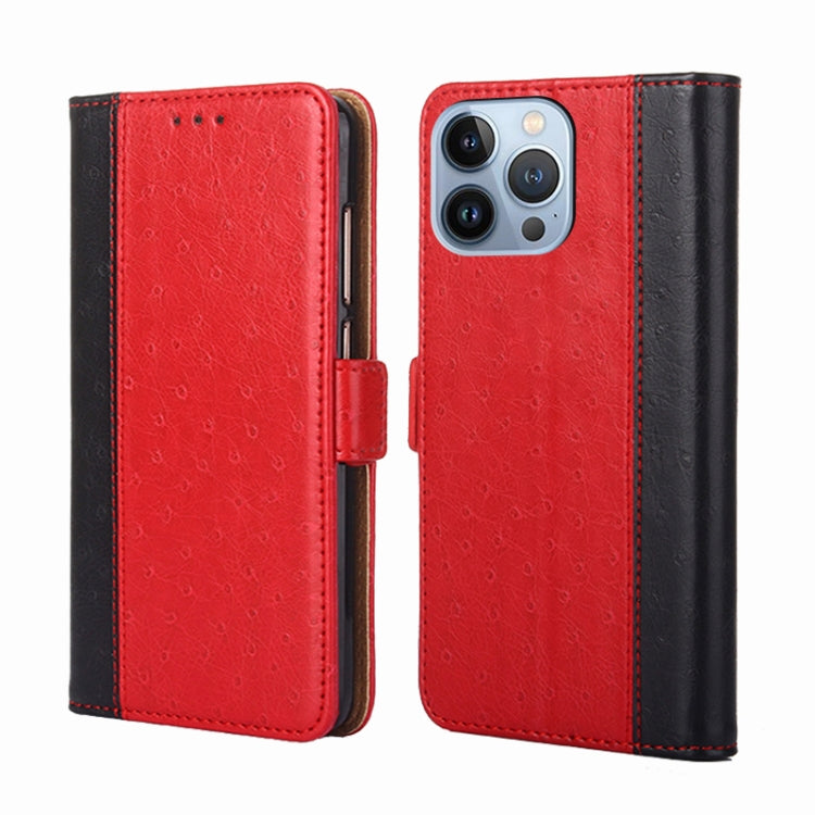 For iPhone 14 Pro Max Ostrich Texture Flip Leather Phone Case