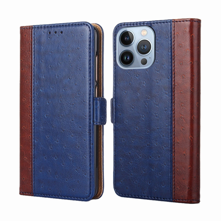 For iPhone 14 Pro Max Ostrich Texture Flip Leather Phone Case