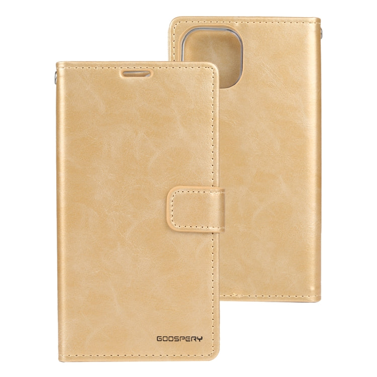 For iPhone 14 Plus GOOSPERY BLUE MOON Crazy Horse Texture Leather Case
