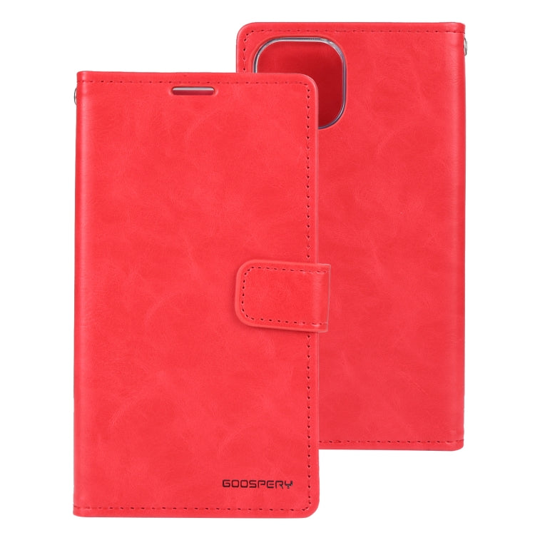 For iPhone 14 Plus GOOSPERY BLUE MOON Crazy Horse Texture Leather Case