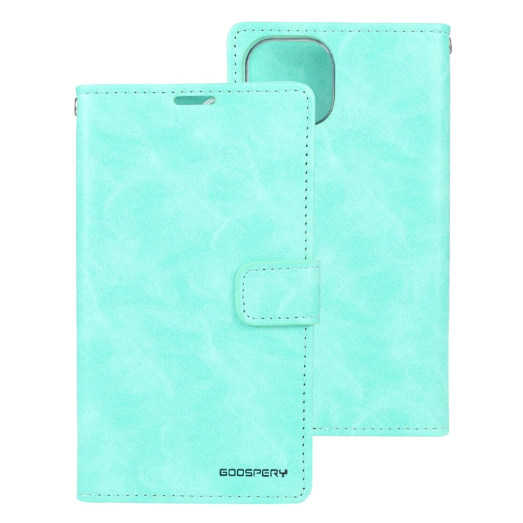 For iPhone 14 Pro GOOSPERY BLUE MOON Crazy Horse Texture Leather Case