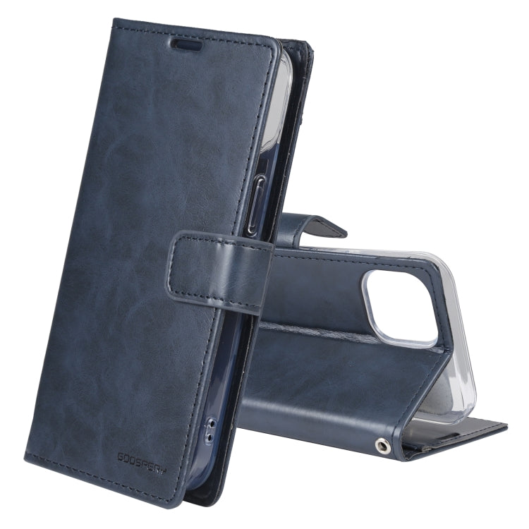 For iPhone 14 Pro GOOSPERY BLUE MOON Crazy Horse Texture Leather Case