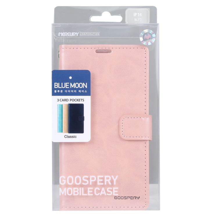 For iPhone 14 Pro Max GOOSPERY BLUE MOON Crazy Horse Texture Leather Case