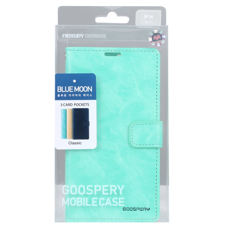 For iPhone 14 Pro Max GOOSPERY BLUE MOON Crazy Horse Texture Leather Case