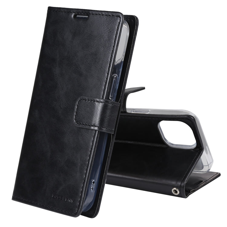 For iPhone 14 Pro Max GOOSPERY BLUE MOON Crazy Horse Texture Leather Case