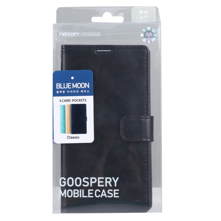 For iPhone 14 Pro Max GOOSPERY BLUE MOON Crazy Horse Texture Leather Case