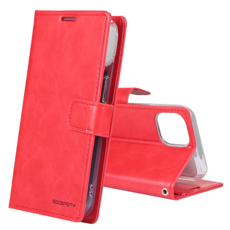 For iPhone 14 Pro Max GOOSPERY BLUE MOON Crazy Horse Texture Leather Case
