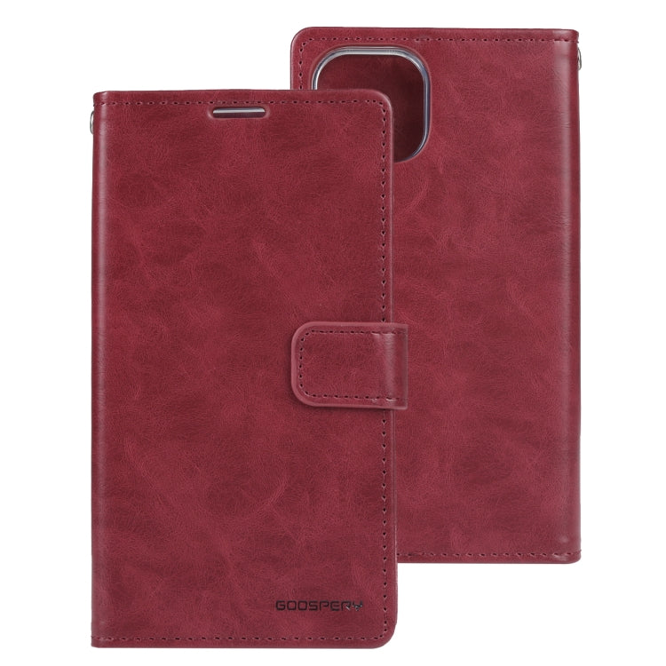 For iPhone 14 Pro Max GOOSPERY BLUE MOON Crazy Horse Texture Leather Case