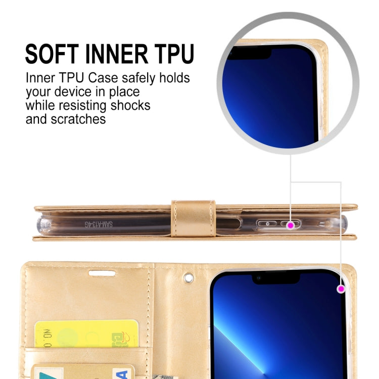 For iPhone 14 Pro Max GOOSPERY BLUE MOON Crazy Horse Texture Leather Case