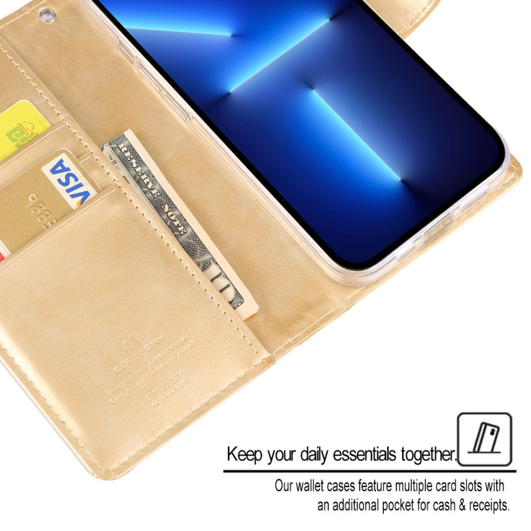 For iPhone 14 Pro Max GOOSPERY BLUE MOON Crazy Horse Texture Leather Case
