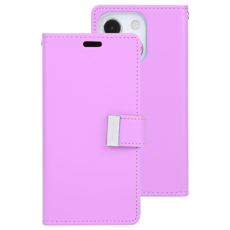For iPhone 14 GOOSPERY RICH DIARY Crazy Horse Texture Leather Case