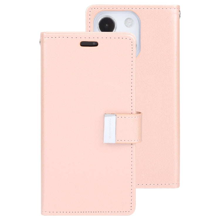 For iPhone 14 Plus GOOSPERY RICH DIARY Crazy Horse Texture Leather Case