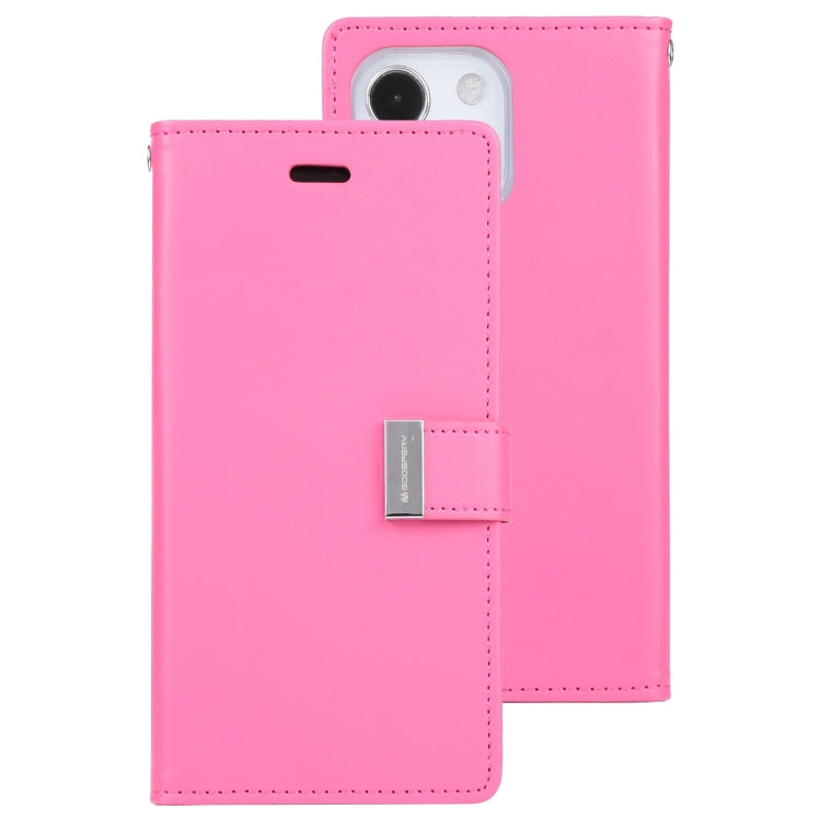 For iPhone 14 Plus GOOSPERY RICH DIARY Crazy Horse Texture Leather Case
