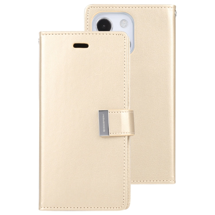 For iPhone 14 Plus GOOSPERY RICH DIARY Crazy Horse Texture Leather Case