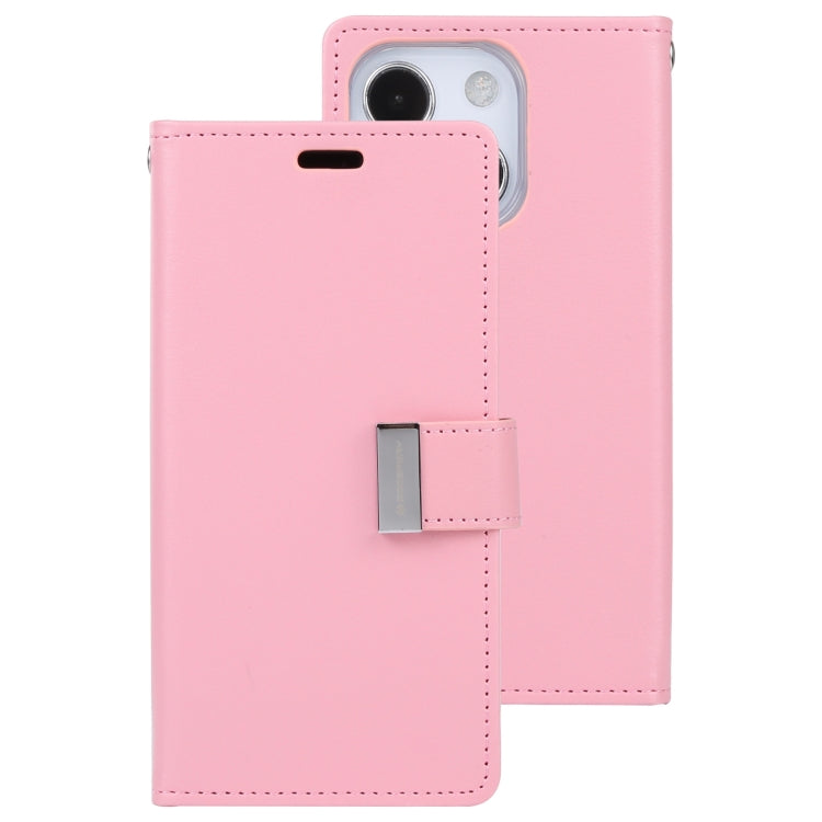 For iPhone 14 Plus GOOSPERY RICH DIARY Crazy Horse Texture Leather Case