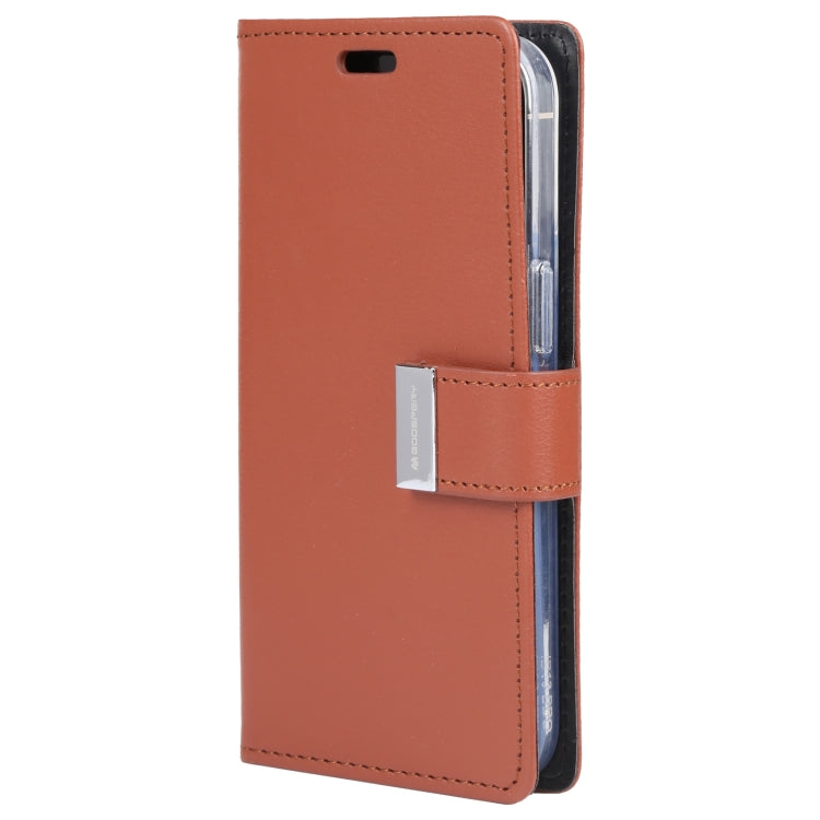For iPhone 14 Plus GOOSPERY RICH DIARY Crazy Horse Texture Leather Case