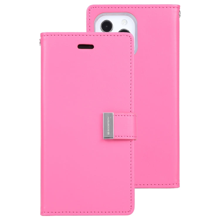 For iPhone 14 Pro GOOSPERY RICH DIARY Crazy Horse Texture Leather Case