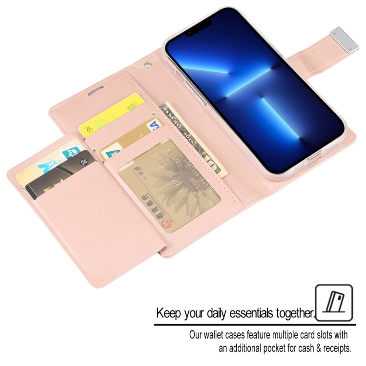 For iPhone 14 Pro GOOSPERY RICH DIARY Crazy Horse Texture Leather Case